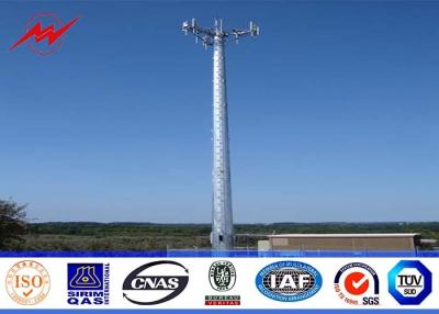 China Steel 100ft Mono Pole Mobile Cell Phone Tower / Tapered / Flanged Steel Poles for sale