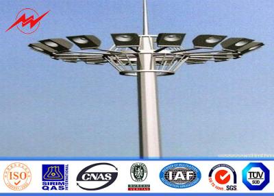 China 15M LED High Mast Light Pole Highway / Airport High Mast Lighting Pole ISO 9001 for sale