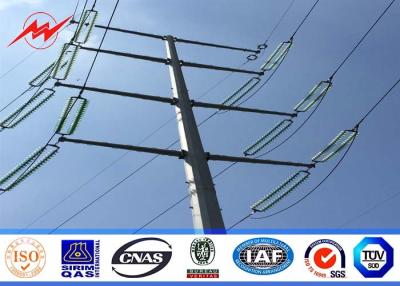 China 16sides 8m 5KN Steel Utility Pole for overhead transmission line power with anchor bolt for sale