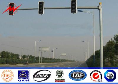 China 3m Expressway Traffic Light Pole , 1500mm Double Bracket Overpass Metal Light Poles for sale