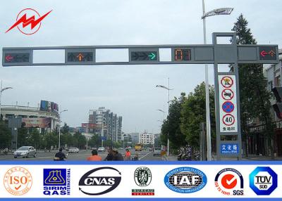 China Q235 Frame polygonal / Round Highway Road Sign Board With Single Arm for sale