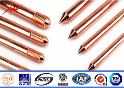 China Power Transmsion Copper Ground Rod , Copper Coated Ground Rod for sale