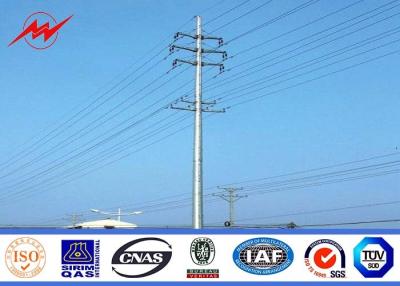 China Galvanized Steel Poles 12m Utility Power Poles For Power Distribution Equipment for sale