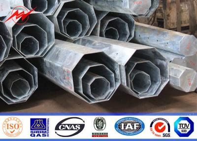 China 11.8M Gr65 Hot Dip Galvanized Steel Pole 5mm Wall Thickness Steel Transmission Poles for sale