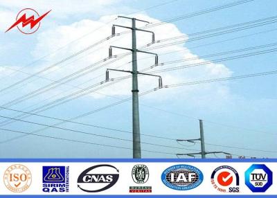 China 69 KV Philippines Galvanized Steel Pole / Electrical Pole With Cross Arm for sale