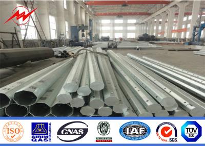 China 340 DaN Conical Hot - Galvanized Rolled Steel Power Pole Anti Corrosion 10 KV - 550 KV for sale