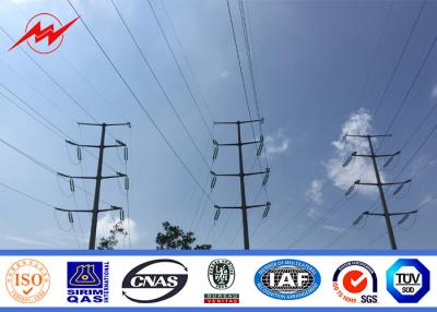 China 10m-20m Galvanised Steel Power Poles / Electric Transmission Line Poles Round Shape for sale