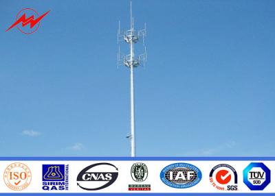 China 12 Sided Steel Microwave Monopole Tower For Mobile Transmission Line for sale