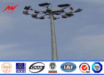 China 40m Steel Polygonal High Mast Flood Light Poles With 1000W LED  Light And Rasing System for sale