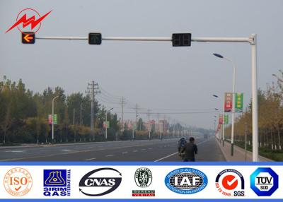 China 7M Traffic Light Pole Gr65 4m / 6m Galvanized Road Light Poles With 9M Bracket for sale