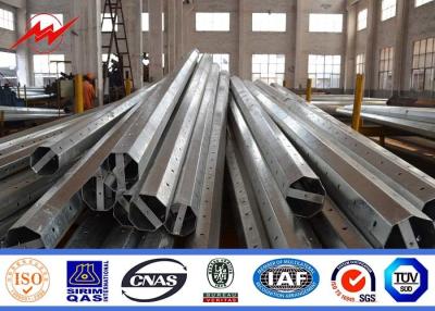 China 86 Micron Galvanization Thickness Steel Transmission Poles For Electrical Line Project for sale