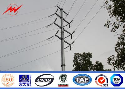 China 66kv Electricity Transmission Power Pole Line Tower / Steel Straight Pole For Overhead Transmission Line for sale