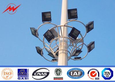 China 40M 60 nos LED Lights Galvanized High Mast Stadium Light Tower With Round Lantern Carriage for sale