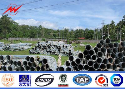 China 45FT 3mm Galvanized Steel Pole , Electric Power Poles Philippines NEA Standard for sale