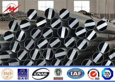 China Tapered Octagonal Cctv Steel Utility Pole Galvanized Metal Tubular Power for sale