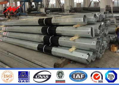 China 11m 3.8mm 2 Section FRP Galvanized Steel Pole Electric Transmission Column for sale