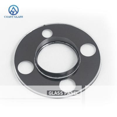 China 2mm Glass Cut To Size Black Framed Tempered Glass Lens For CCTV for sale
