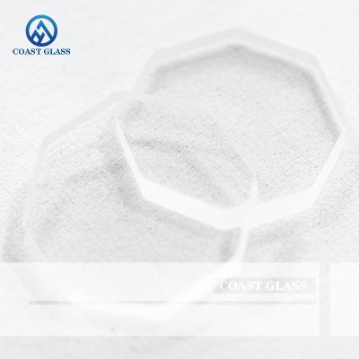 China Clear Custom Cut Beveled Glass Circle Round Flat 1mm Cutting Hole for sale