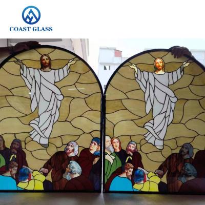 China Window Door Skylight Decorative Colored Glass Art Religious Pattern for sale