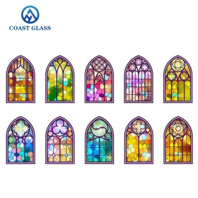 China Paneles de vidrio de vidrio de colores Arte y artesanía en colores Decoración interior en venta