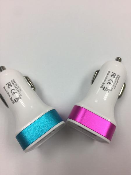 Quality 3.1A White Mobile Phone Car Charger Dual USB Port CE Approved For IPhone for sale