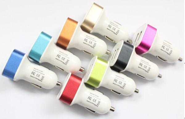 Quality 3.1A White Mobile Phone Car Charger Dual USB Port CE Approved For IPhone for sale