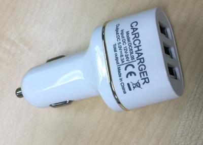 China Universal 3 Way USB Car Charger , Rapid USB Car Charger For Samsung Galaxy for sale