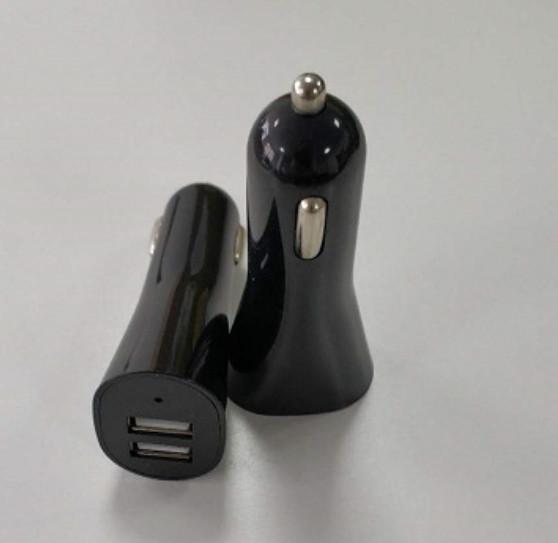 Quality 4.8A Lightning Cable Car Charger Dual USB Sockets ABS Material Black Color for sale
