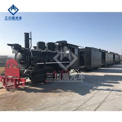 Китай China Vehicle Steam Locomotive Supplier Customized Train Ho Model Tourist Steam Railway Train For Sale 120 Seats (1 Locomotive+4 Carriage) продается