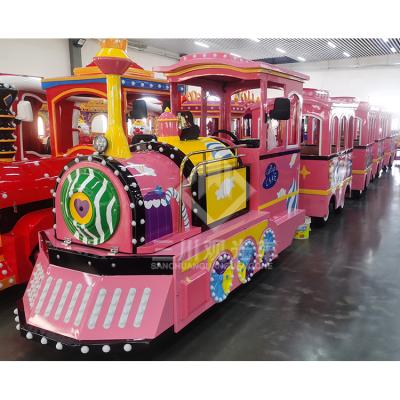China Customized Amusement Fair Park Attraction Mini Amusement Park Equipment Battery Electric Power Tourist Train For Sale 24 Seats for sale