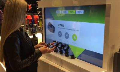 China Smart Digital Interactive Retail Displays Data Collection With Advertisement Video for sale