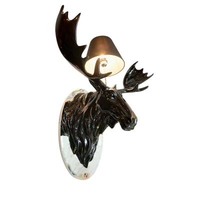China Nordic Living Room Bedroom Bedside Lamp Creative LED Aisle Corridor Wall Lamp Deer Head Horse Head Post Modern Wall Light for sale