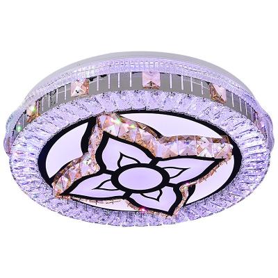 China Lamparas Redondas LED Modern Lustres Round Design Living Room Bedroom Hotel Lobby Crystal Ceiling Lights Suspended Ceiling Lamp for sale
