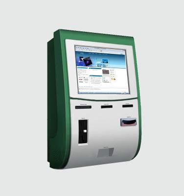 China Wall Mounted Kiosk With Touch Screen / Cash coin acceptor / Card Reader / Card Dispenser for sale