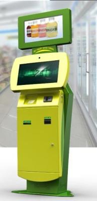 China Card Printer Self Payment Kiosk floor standing , interactive display for sale