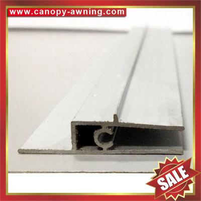 China hot selling back frontal Aluminum alu bar connector Profile tube for diy pc polycarbonate awning canopy for sale