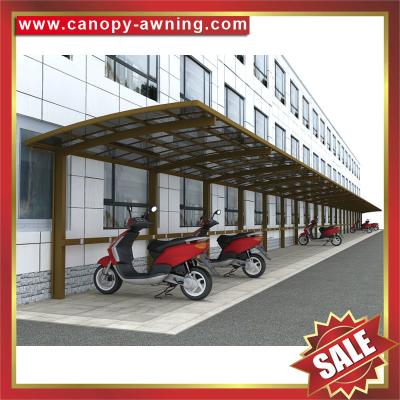 China outdoor aluminum alu polycarbonate pc park car bike bicycle motorcycle shelter canopy cover awning canopies supplier for sale