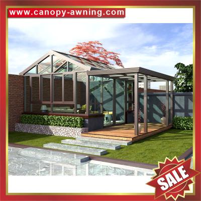 China excellent solar garden park aluminum alu transparent glass gazebo sun house sunrooms enclosure cabin shed kits for sale
