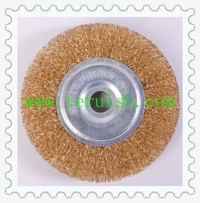 China Crimped Wire Hole Flat Wheel Brushes TR101 for sale