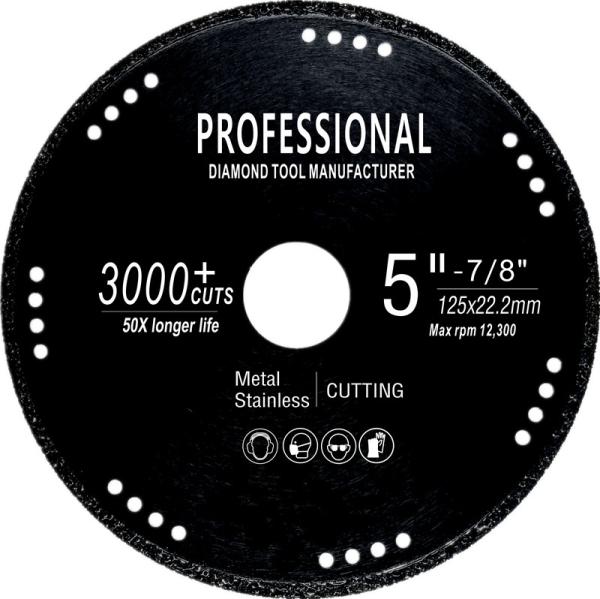 Quality 125mm Metal cutting Vacuum brazed diamond multifunctional saw blade for for sale