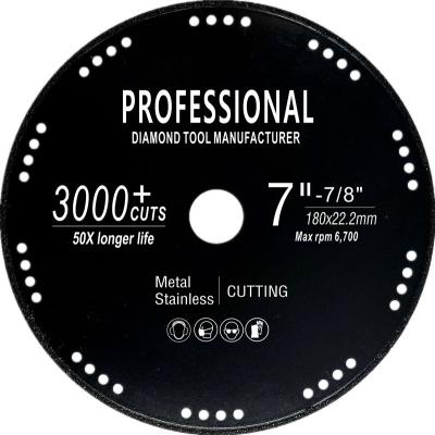 China 180mm Stainless steel cutting disc diamond saw blade durable 3000cuts en venta