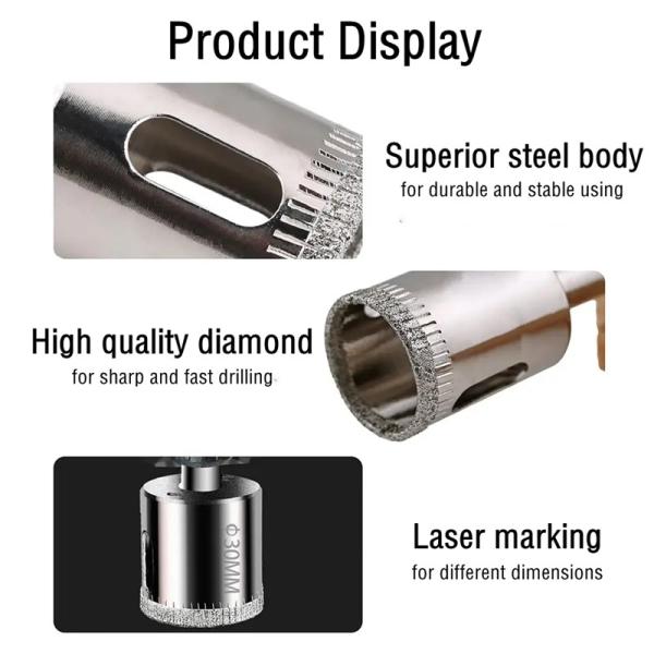 Quality Glass 6mm Hole Drilling Electroplated Diamond Good Quality For Marble Ceramic for sale