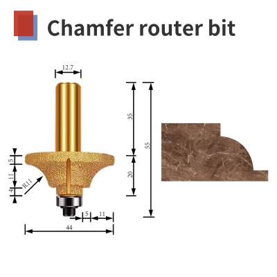 China CNC engraving tool Chamfer router bit diamond vaccum brazed marble stone granite for sale