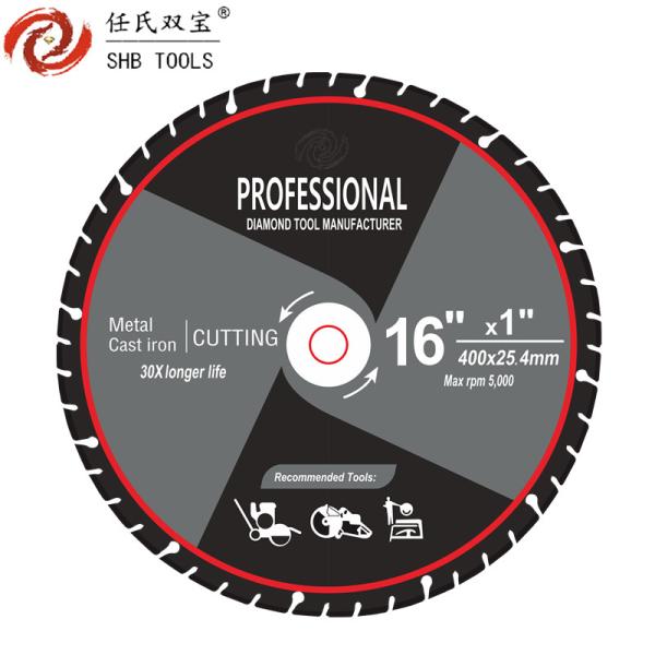 Quality 14" Diamond Cutting Saw Blade 16" Metal Steel Cast Iron Grinding For Road Rescue for sale
