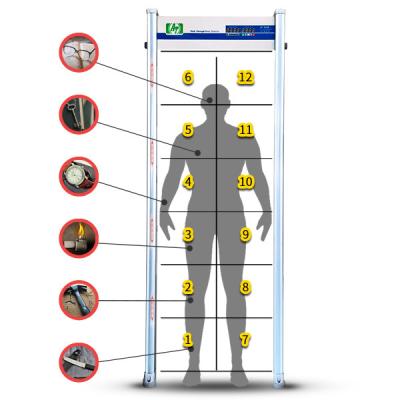 China Detector de metales de seguridad portátil de marcos de puertas de varias zonas de alta sensibilidad en venta