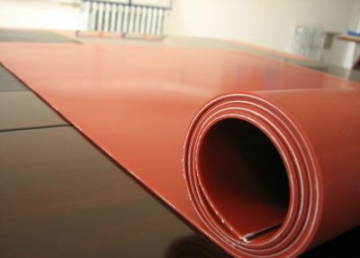 China Dark Red Heat Resistant Silicone Rubber Sheet Rolls Reinforced To Insert 1PLY Fabric for sale