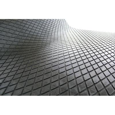 China Black Industrial Checker Rubber Sheet , Round Button Diamond Rubber Sheet for sale