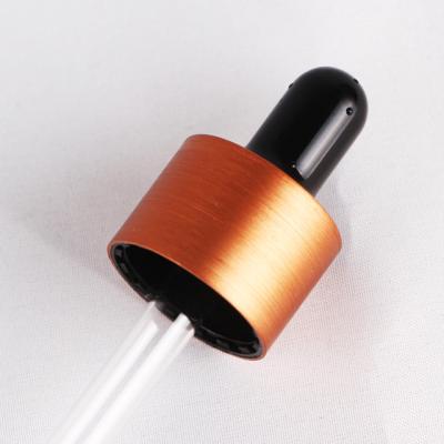 China 18mm Brushed Aluminum Closure Dropper Cap For Essential Oil Bottle 18/410 for sale