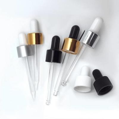 China 18/410 20/410 Aluminum Plastic Metal Dropper Cap With Glass Pipette for sale