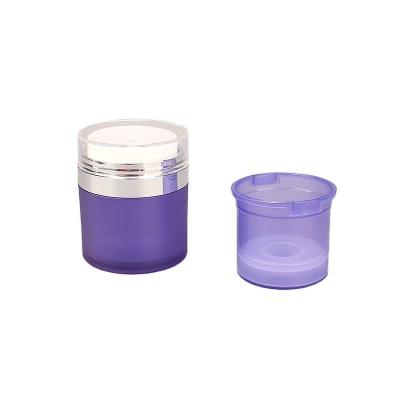 China Refillable Double Wall Round Airless Pump Jar Acrylic Cream Packaging Jar à venda